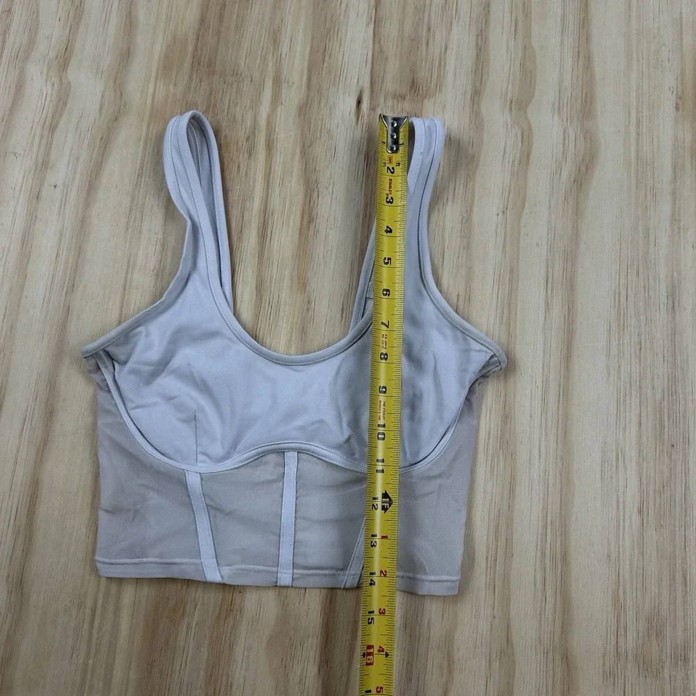 Alo Yoga Airbrush Mesh Corset Tank Gray Women's XS Athletic Y2K Top
